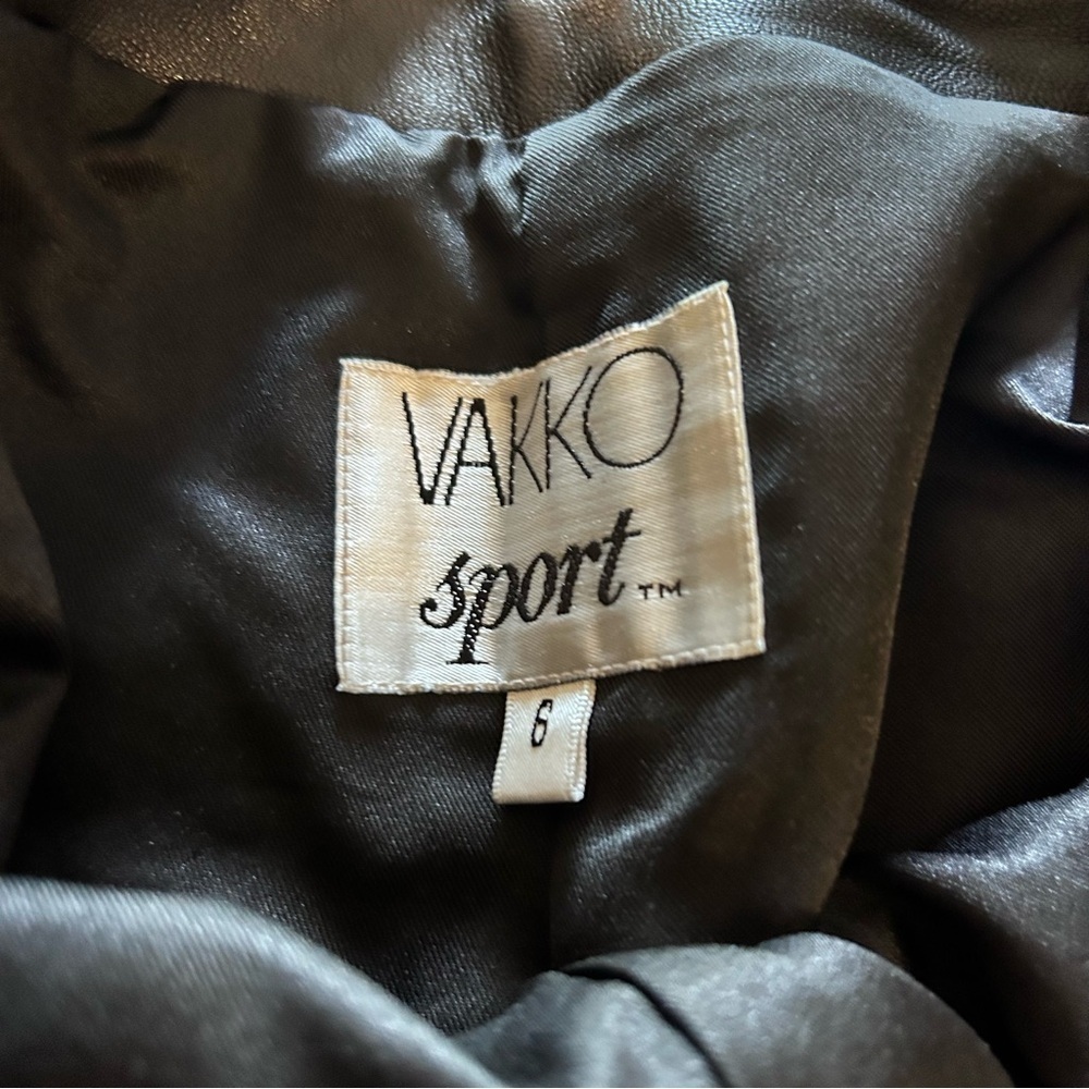 Vintage VAKKO Sport Black Genuine Leather Pants – Fully Lined, Side Zipper SZ 6 - Picture 5 of 8